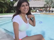 Mia Khalifa Fucked White Big Cock On Poolside